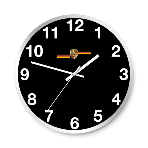 Porsche Retro Logo Stripe Wall Clocks