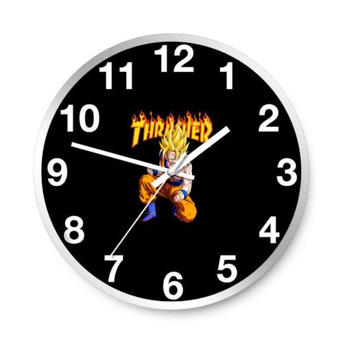 Thrasher Anime Dragon Ball Son Goku Super Saiyan Wall Clocks