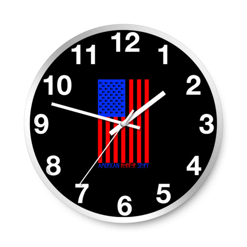 American Horror Story Usa Flag V2 Ahs 1984 Wall Clocks