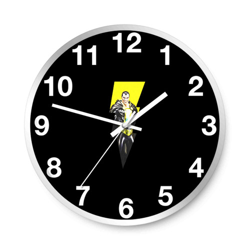 Black Adam In Shazam Logo Wall Clocks