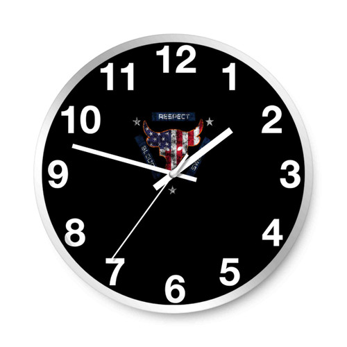 Blood Sweat Respect Usa Flag The Rock Under Armour Project Grunge Wall Clocks