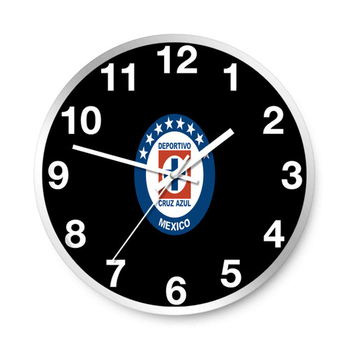 Cruz Azul De Mexico Futbol Soccer Wall Clocks