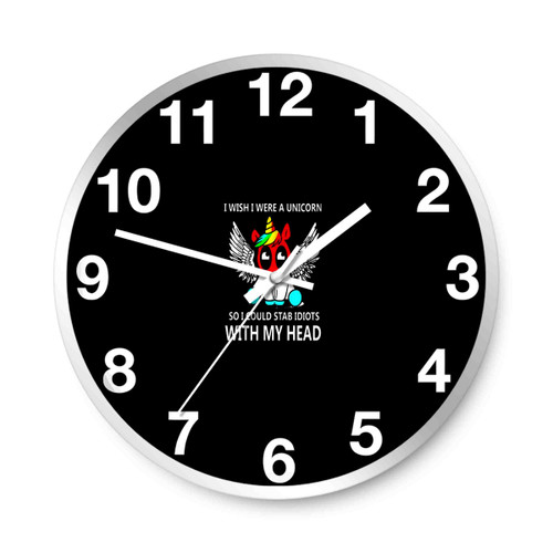 Deadpool Unicorn I Wish I Were A Unicorn Wall Clocks
