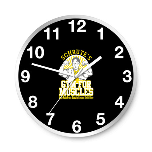 Dwight Schrutes Gym For Muscles Office Tv Series Wall Clocks