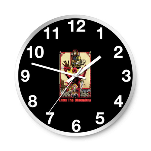 Enter The Defenders Bruce Lee Poster Funny Wall Clocks Enter The Defenders Bruce Lee Poster Funny Wall Clocks