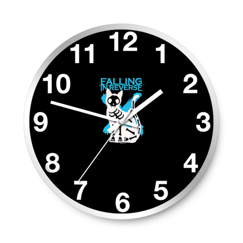 Falling In Reverse Skeleton Cat Wall Clocks