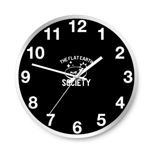 Flat Earth Society Believer Funny Gift Mens S Sleeve Tee Shirt Wall Clocks