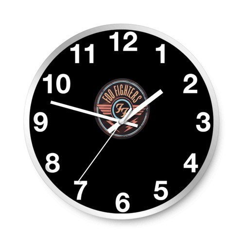 Foo Fighter Logo Vintage And Retro Version Wall Clocks