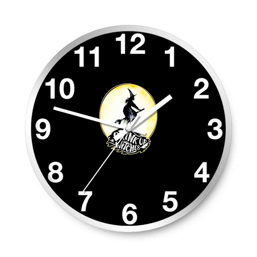 Halloween Night Drink Up Witches Trick Or Treat Wall Clocks