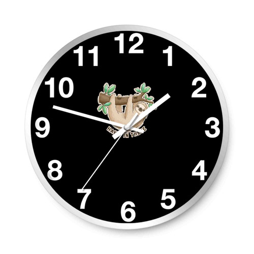 Hang In There Sloth Wall Clocks