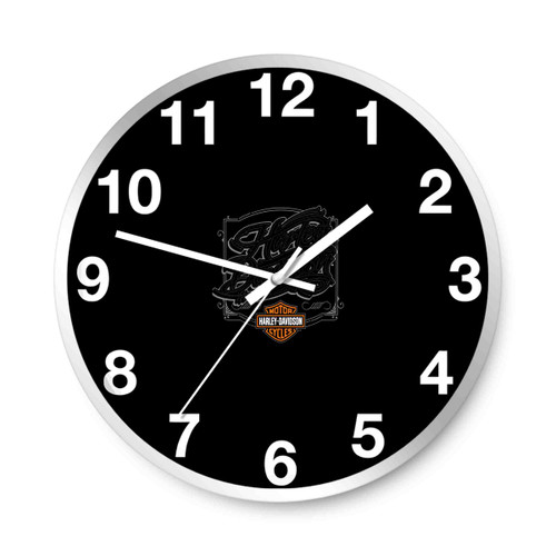 Harley Davidson Script Logo Harley Davidson Script Font Am Light Wall Clocks