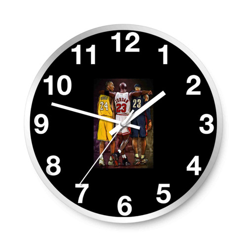 Kobe Bryant Michael Jordan Lebron James Wall Clocks