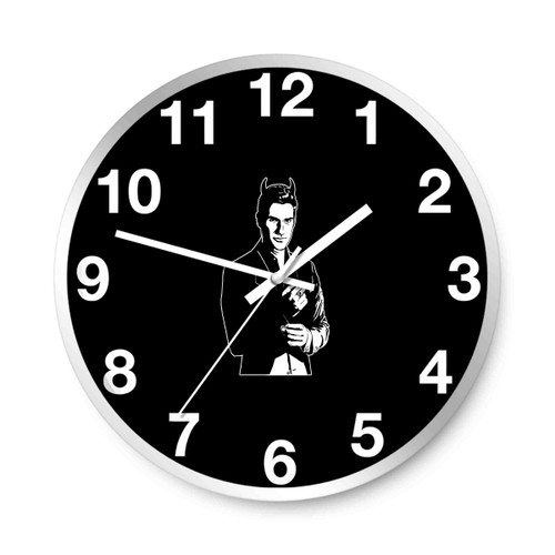 Lucifer Morningstar With Horns Wall Clocks