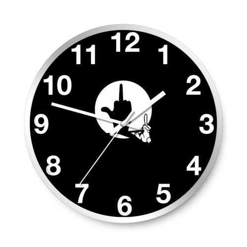 Middle Finger Shadow Puppet Funny Wall Clocks