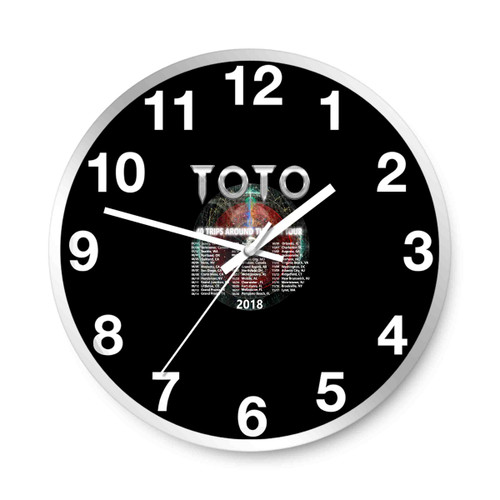 New Toto 40 Trips Around The Sun 2018 Tour 2 Side All Size Tee Usa Size Back Wall Clocks