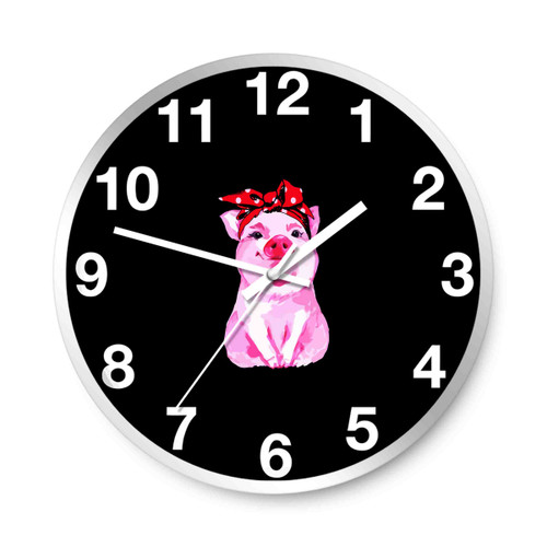 Pig Bandana Cute Wall Clocks