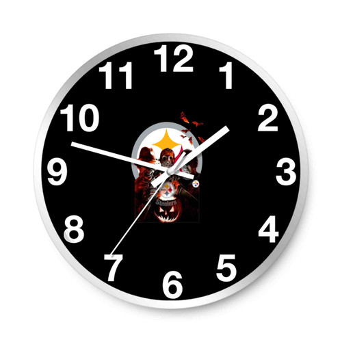 Pittsburgh Steelers Freddy Krueger Jason Voorhees Michael Myers Halloween Wall Clocks