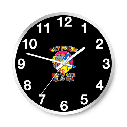 Poky Friends Need To Catch All Of Them Wall Clocks