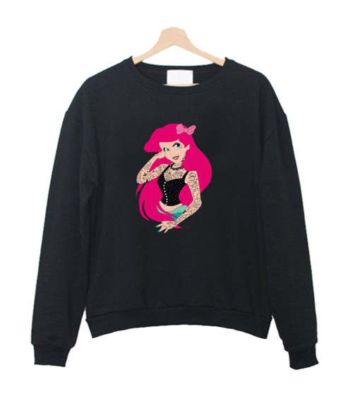 Punk Disney Princess Ariel Tattoo Sweatshirt Sweater