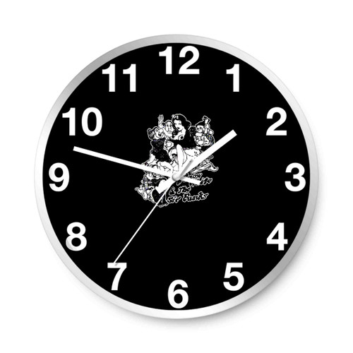 Snow White And The Sir Punks Ex Drugs Punk Rock N Roll Vintage Wall Clocks