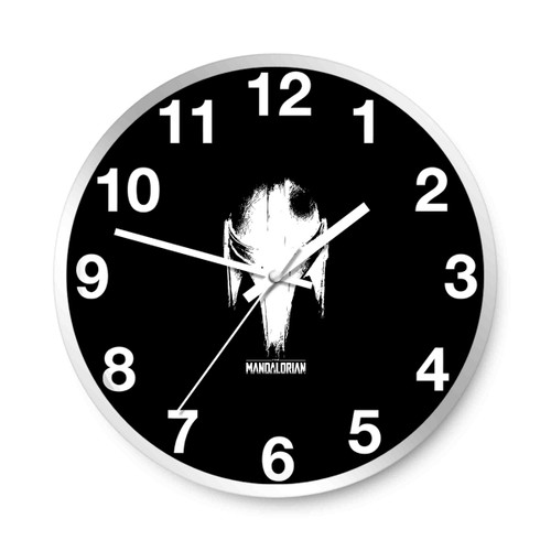 Star Wars The Mandalorian Dark Helmet Sketched Wall Clocks