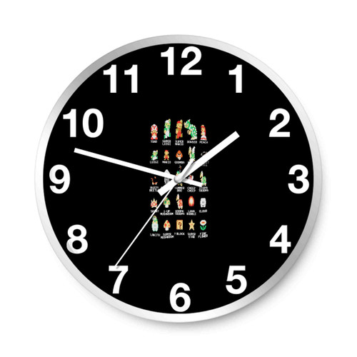 Super Mario Pixel Cast Wall Clocks