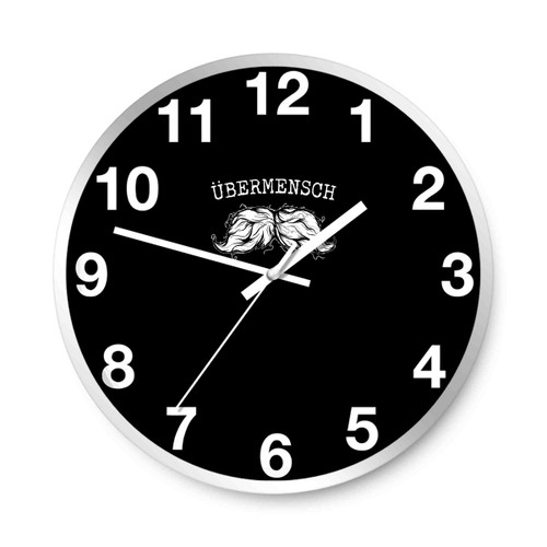 Ubermensch Mustache Logo Wall Clocks