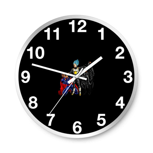 Vegeta Vs Batman And Superman Wall Clocks