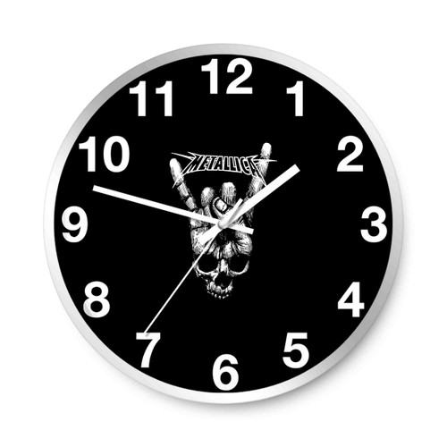 Vintage Metallica Punk Rock Band Burgundy Wall Clocks