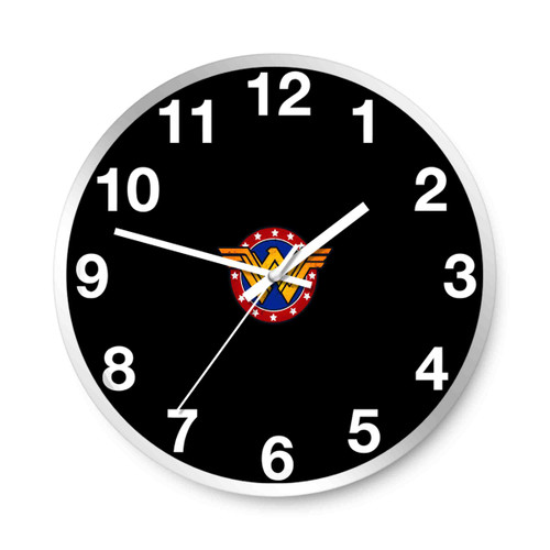 Wonder Woman Logo Vintage Wall Clocks