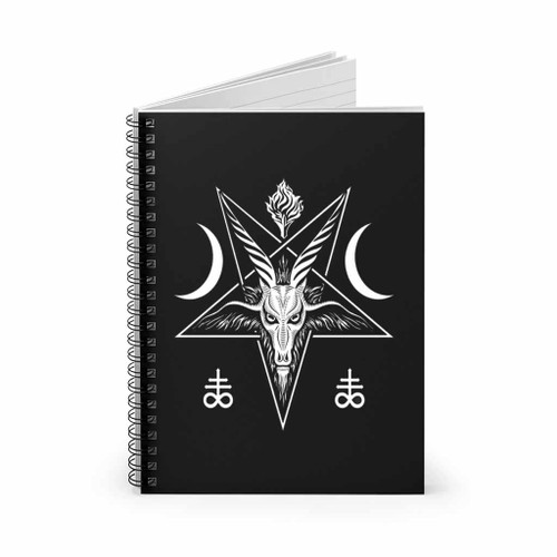 Baphomet Moon Symbol Distressed Spiral Notebook