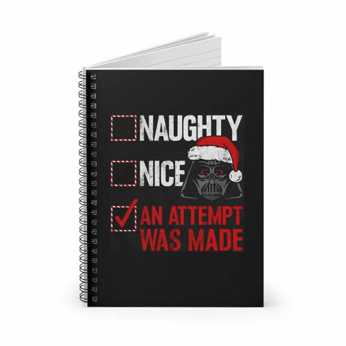 Christmas Darth Vader Naughty Nice Spiral Notebook