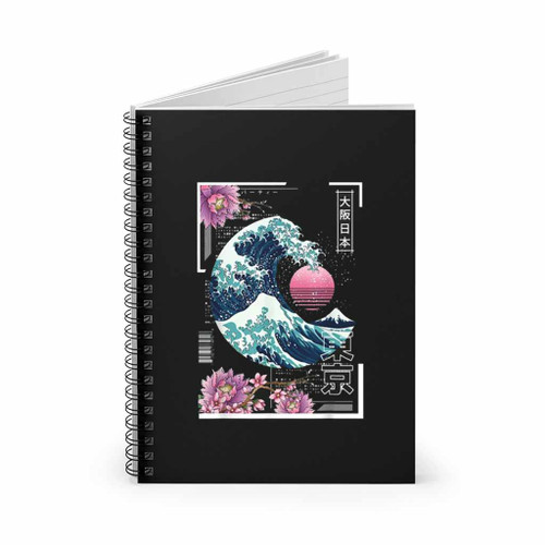 Japanese Great Wave Tokyo 80S Spiral Notebook