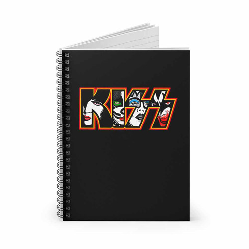 Kiss Band Logo Graphic Rock Heavy Metal Gene Simmons Spiral Notebook