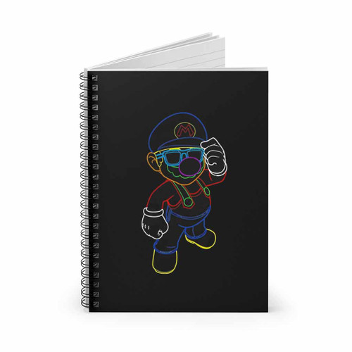 Mario Super Mario Neon Outline Spiral Notebook