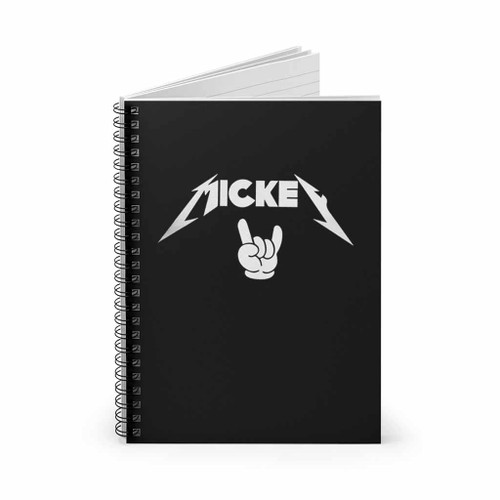 Mickey Mouse Heavy Metal Metallica Spiral Notebook