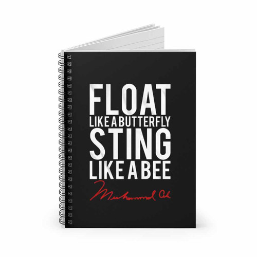 Muhammad Ali Float Like A Butterfly Sting Like A Bee Vintage Spiral Notebook