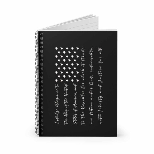 Pledge Of Allegiance With Usa Flag Spiral Notebook