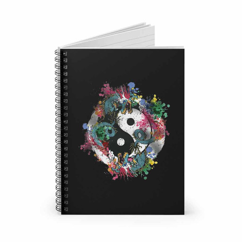 Retro Dragon With Yin And Yang Symbol Spiral Notebook