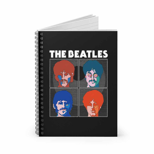 The Beatles Band 4 Heads Logo Spiral Notebook