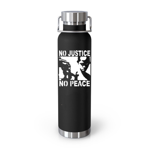 No Justice No Peace Gun Kid Silhouette Tumblr Bottle