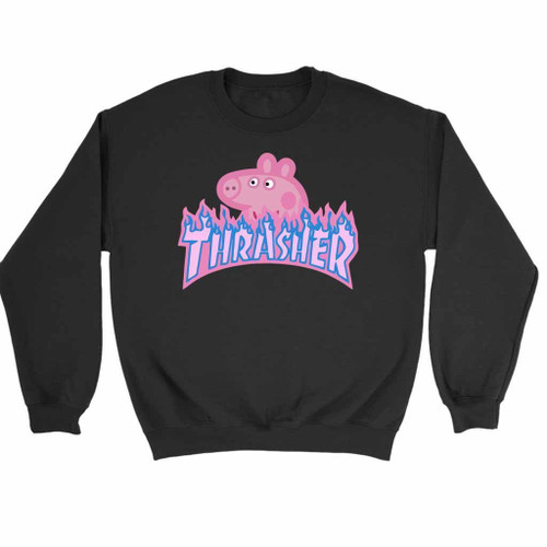 Peppa Pig X Thrasher Parody Fan Art Sweatshirt