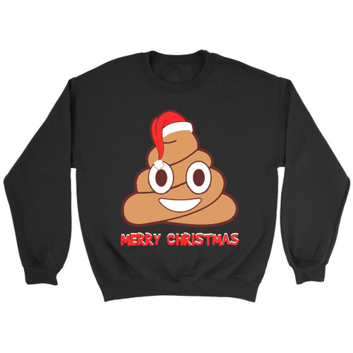 Poop Emoji Merry Christmas Santa Hat Winter Sweatshirt