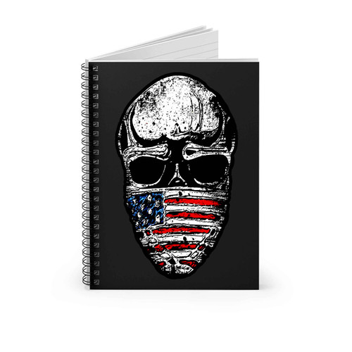 American Flag Skull Military Patriotic Veteran Spiral Notebook