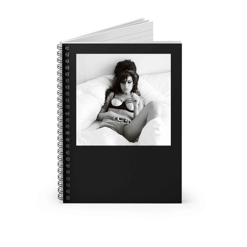 Amy Winehouse Sexy On The Bed Spiral Notebook