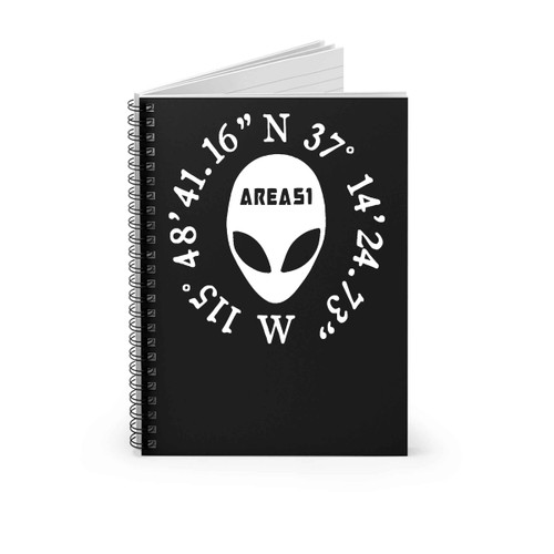 Area 51 Coordinates Ufo Abduction Alien Roswell New Mexico Spiral Notebook