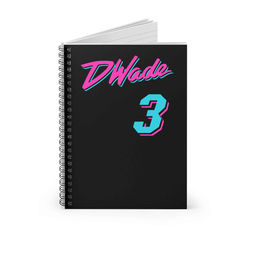 Black Miami D Wade Vice City Spiral Notebook