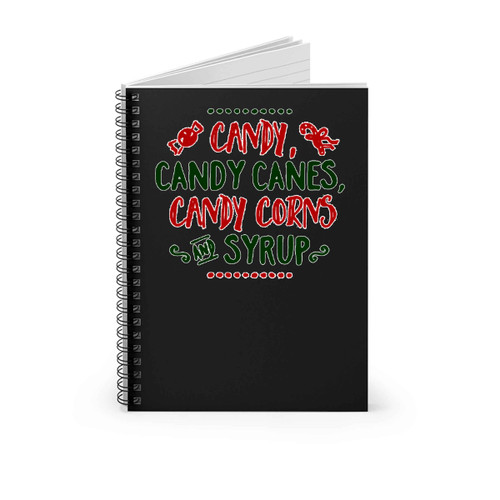 Christmas 4 Main Food Groups Candy Cane Elf Christmas Gender Nuetral Christmas Spiral Notebook