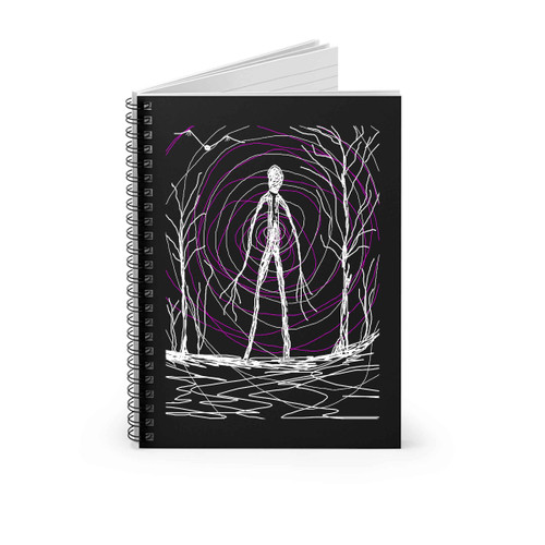 Creepy Slender Man In Woods Poster Spiral Notebook