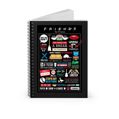 Friends Sitcom Tv Series Quote Ross Rachel Monica Chandler Spiral Notebook